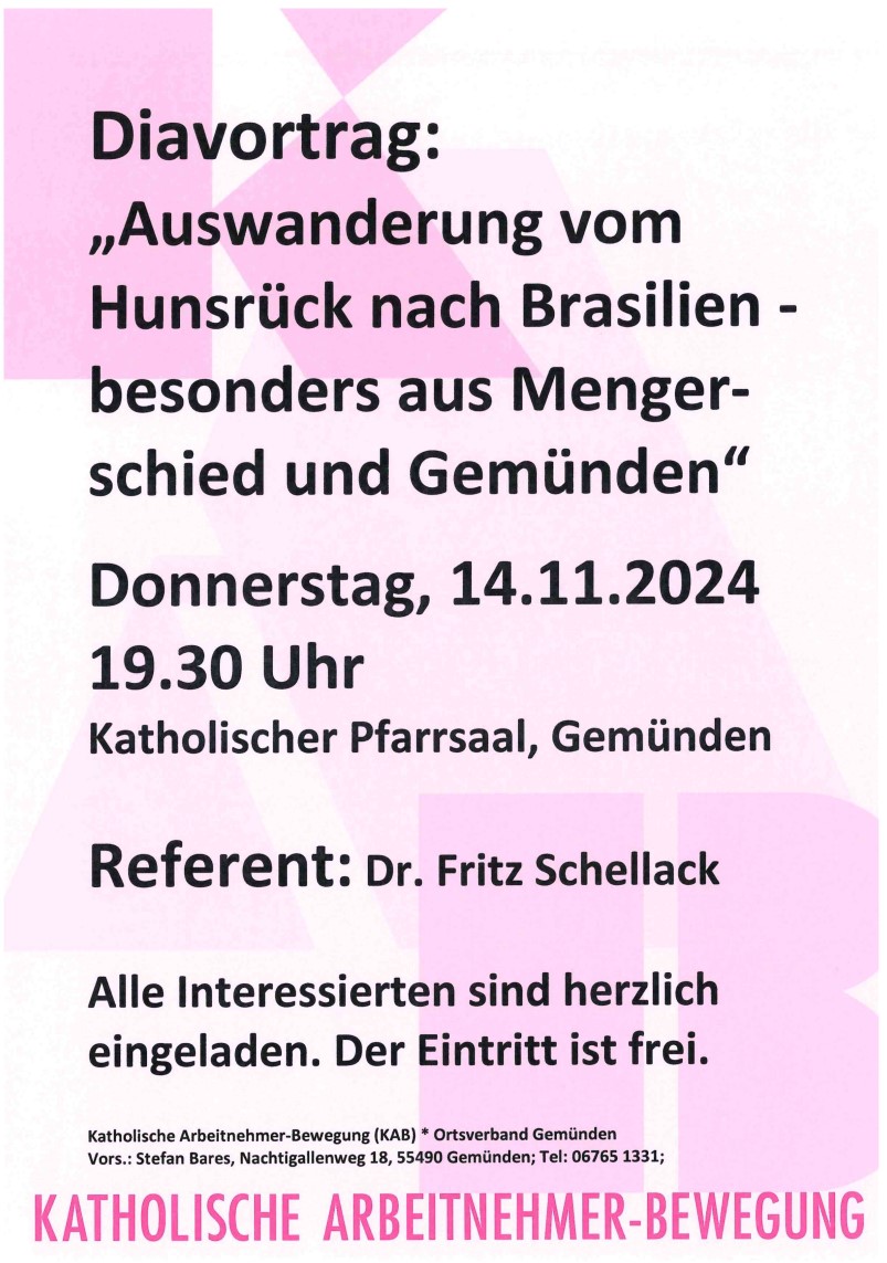 Plakat - Vortrag KAB Gmünden